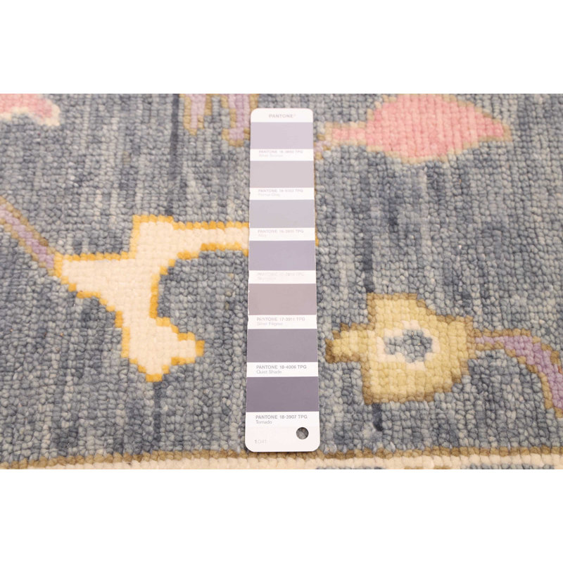 Tapis moderne gris anthracite Oushak 5 pi 6 po x 8 pi 6 po