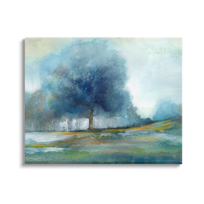 " Rural Blue Tree Abstract Painting " by Nan Painting Print