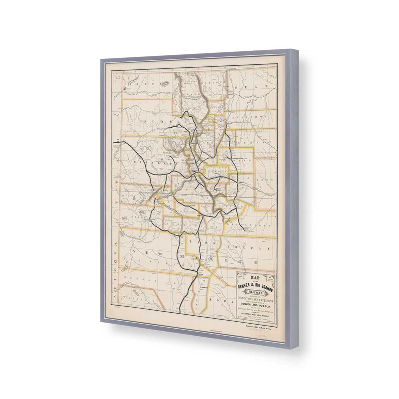 «Denver & Rio Grande» par Deny Designs, 16 x 12, Argent argent, Impression encadrée