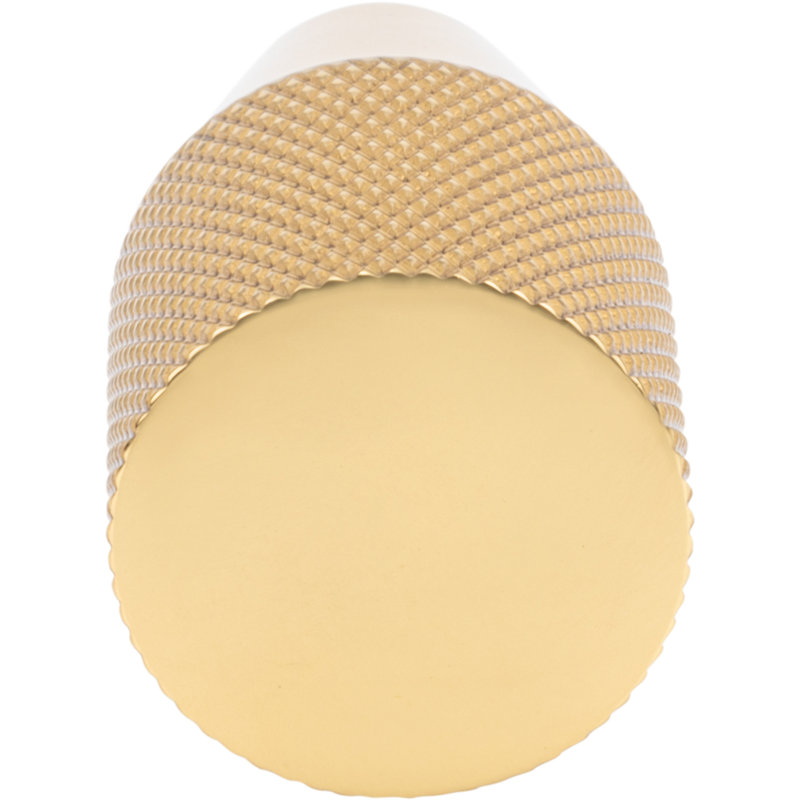 Beliza 3/4" Diameter Conical Knurled Knob, Polished Brass