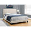 Structure de lit en tissu d'ameublement en lin beige pour un confort douillet