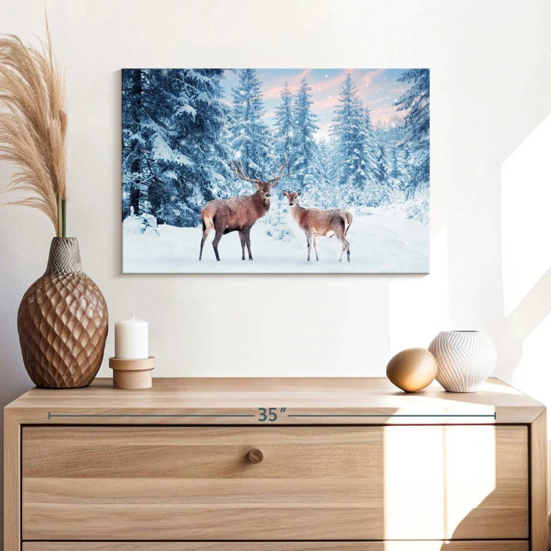 « Winter Wonderland », cerf, H 16 po x l 24 po