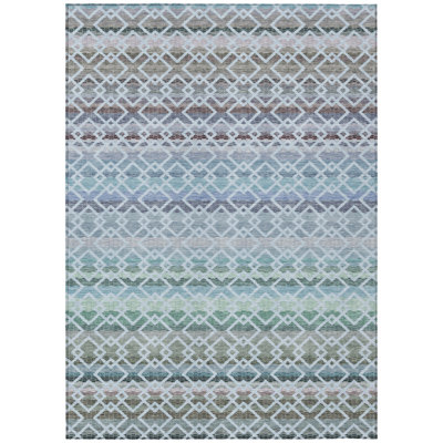 Machine Washable Indoor/Outdoor Chantille ACN2531 Stripes Rug