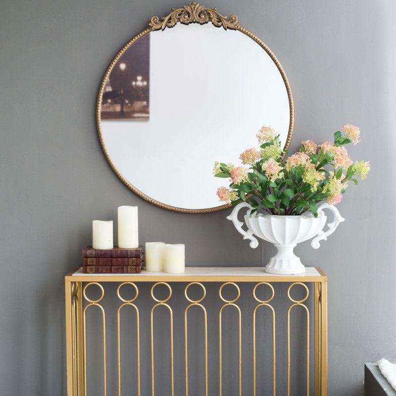 Miroir Classic Design, Doré, 32 po x 30 po