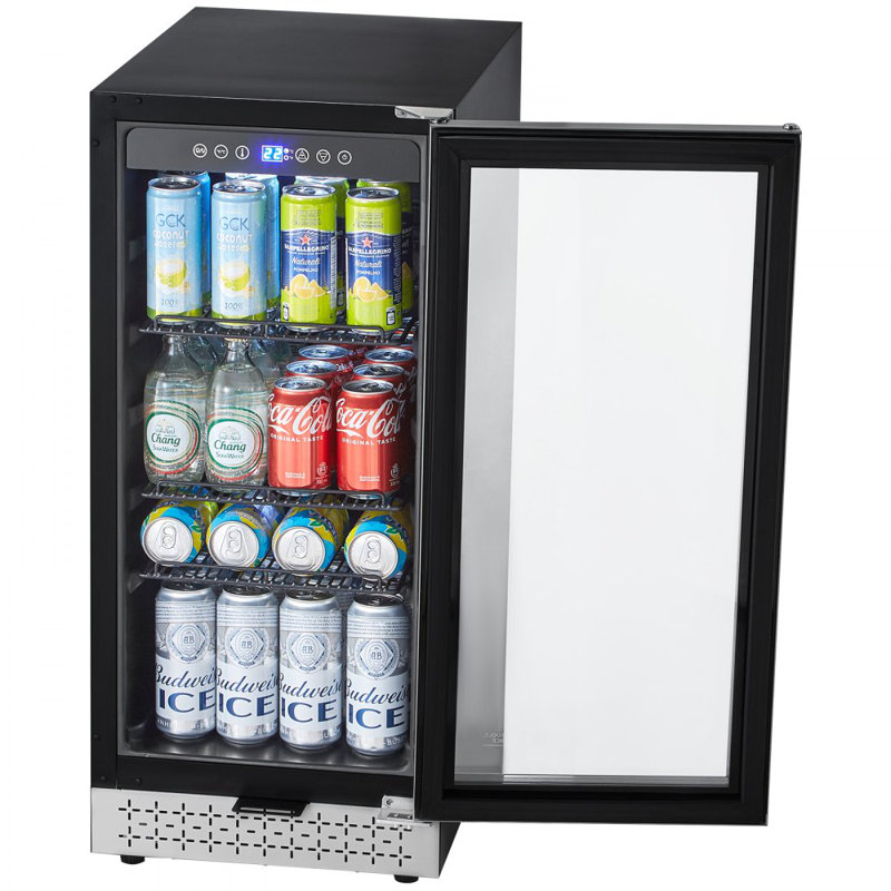 Beverage Refrigerator Cooler 88 Can Mini Soda Beer Cooler Fridge Glass Door