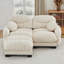 Pleated Design Cozy Chenille Fabric 4 Seater Modular Sofa with a ottoman-2003995722-2003995725