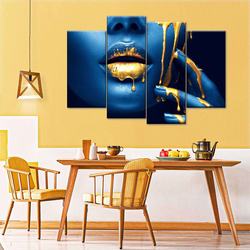 Impression sur toile 4 pièces, H 48 po x l 75 po x P 1,25 po