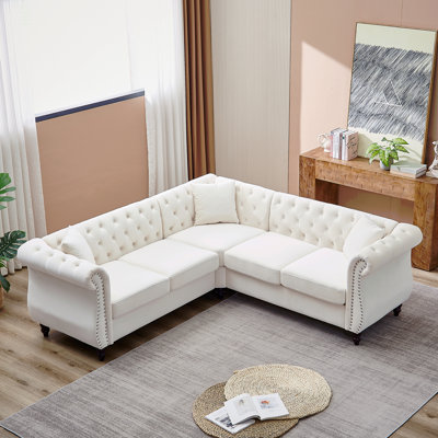 Canapé d'angle surdimensionné de 83,5 pouces, canapé modulaire en forme de L, canapés d'angle 5 places avec 3 coussins pour le salon, la chambre à coucher, un appartement, un bureau