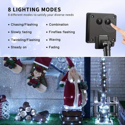 4 Pack Solar Fairy String Lights, 330 LED Multi-Color Outdoor Solar Twinkle Lights with 8 Lighting Modes, Flexible Waterproof Copper Wire Lights for Garden Tree Patio Wedding Party Decor