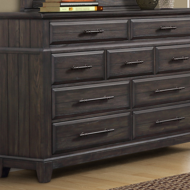 Commode 9 tiroirs, Acajou