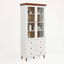 Armoire de rangement blanche en panneau de fibres à densité moyenne blanche, grands armoires de cuisine avec portes en verre et tablettes réglables, armoire de rangement autoportante pour la cuisine, le salon