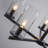 5-Light Modern Transitional Chandelier with Clear Glass Cylinder Shades for Dining Room Kitchen Island-1984329305