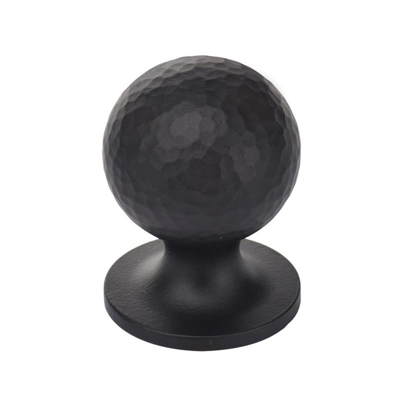 Hammered Orb Cabinet Knob, 1.25, Flat Black