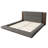 Floor Upholstered Platform Bed With Extended Wood Headboard & Bedside Shelf,No Box Spring Needed-861073856