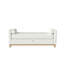 66 Inch Beige Sherpa Storage Bench with Solid Wood Legs & 2 Bolster Pillows