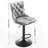 American Style Gray Velvet With Backs, Of 2, 360 Swivel, Adjustable Seat Height 25 - 33 Inch, 17.7 Inch Large And Base, Ergonomic Seat, Hand Pulled Buttons For Kitchen Modern Upholstered Hammered