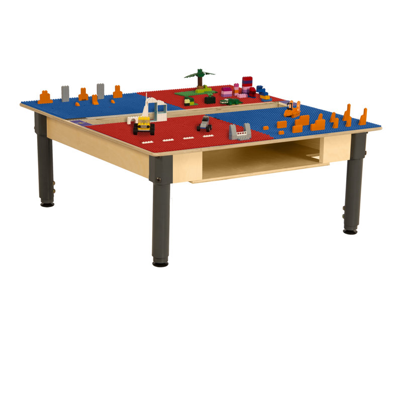 Table de jeu Time-2-Play, H 18,5 po x L 35 po x l 31 po, Rouge/bleu