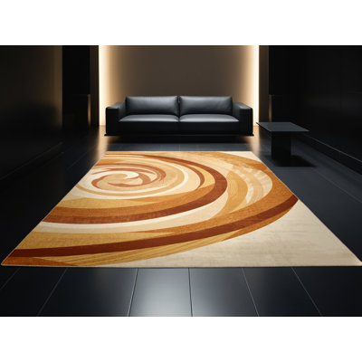 Tapis doux et moelleux de style danois doux et luxueux en brun - reliure beige