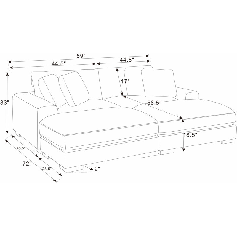 Braedon Modular Corduroy Sectional, Dark Gray Corduroy