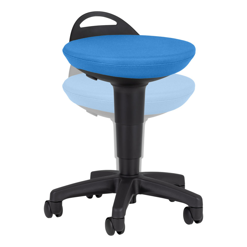 Tabouret roulant à hauteur réglable , Bleu éclatant