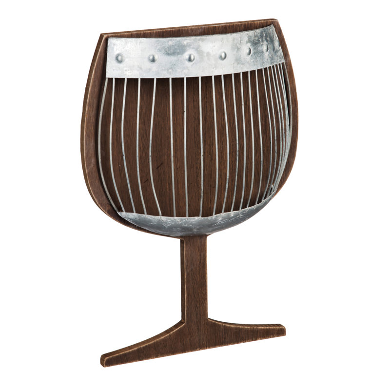 Porte-bouteilles en bois et métal