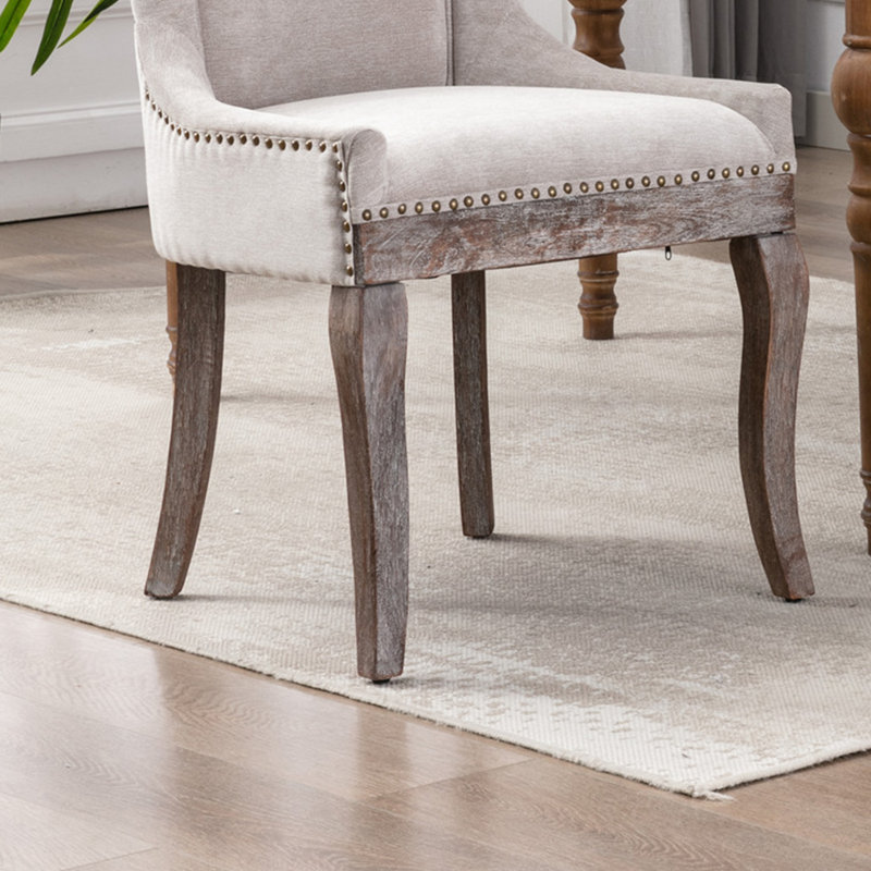 Aadam 20.8'' H Polyester/Polyester Blend Upholstered Side Chair, Beige