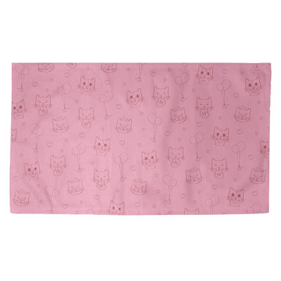 Tapis zone rose fait main
