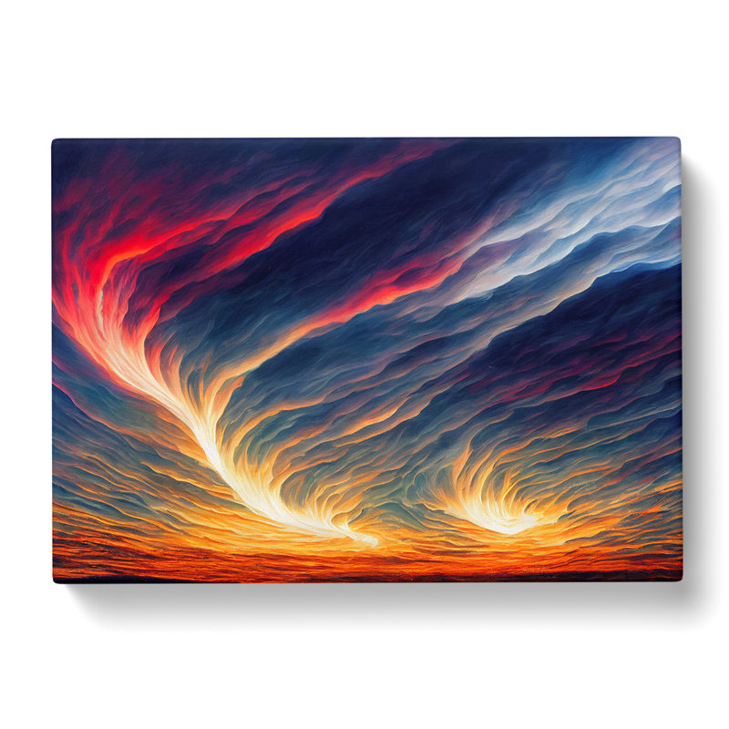 Flaming Cloudy Sky - Wrapped Canvas, 35cm H x 50cm W x 3cm D