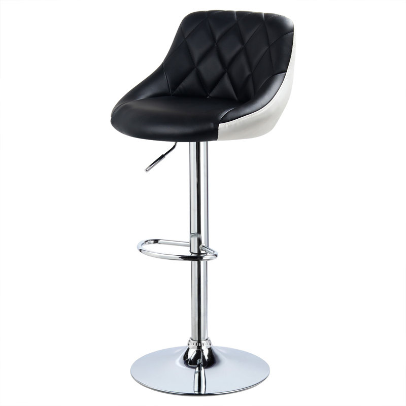 Dequay Swivel Bar Stool, Black/White