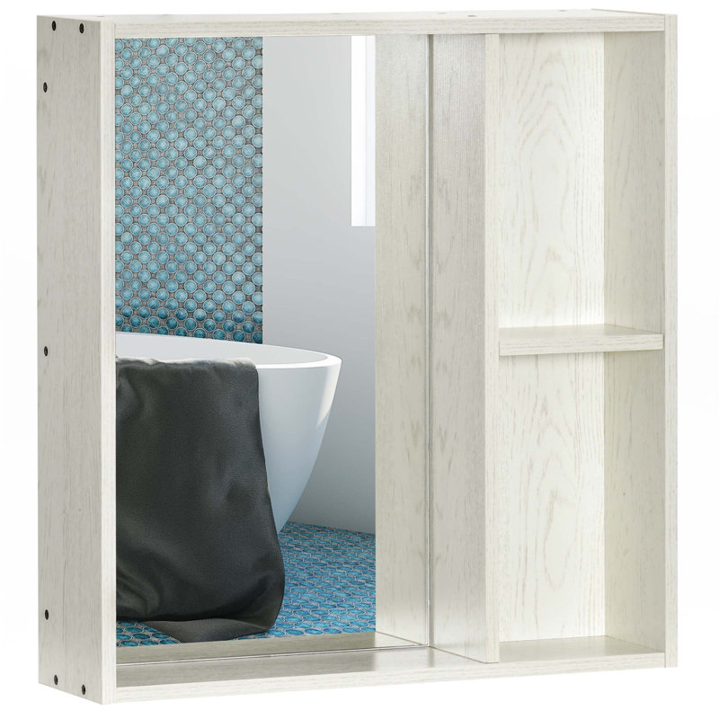 Armoire à pharmacie de salle de bain avec miroir, H 25,5 po x L 24,75 po x l 6 po