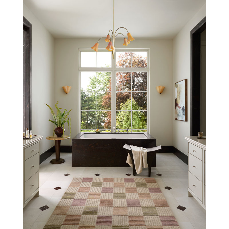 Tapis naturel / multicolore Brigette Romanek Madi, Carré 1 pi 6 po