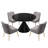 Magallanes 4 - Person Round Table Dining Set with Velvet Dining Chairs-1546479243-1546479283