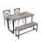 Industrial Style 4-Piece Dining Set with Table and Backrest Chairs in Gray