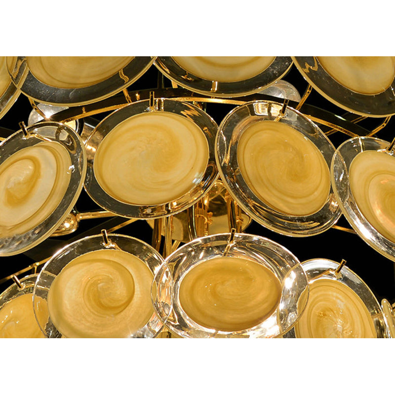 Portia 12 - Light Chandelier, Polished Brass, Creme Brulee