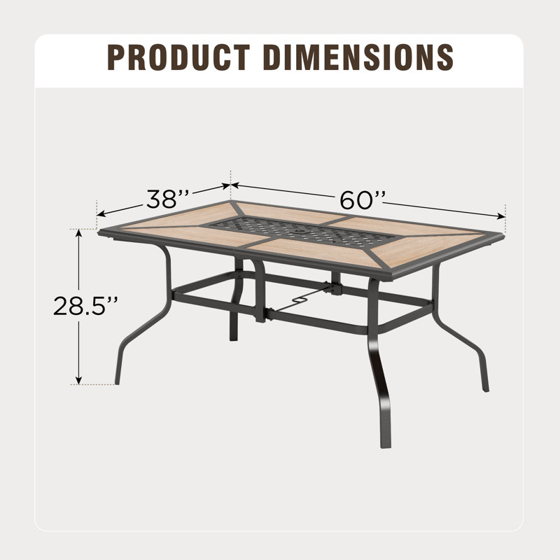 Alyah 6 - Person Patio Dining Set with Rectangular Table