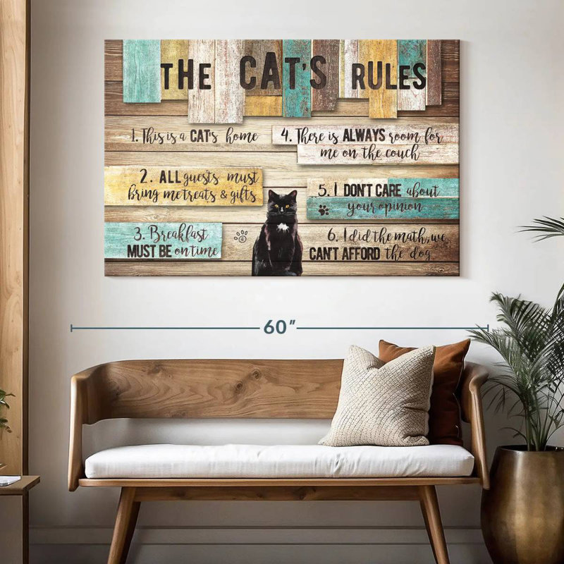The Cat's Rules, 34" H x 51" W