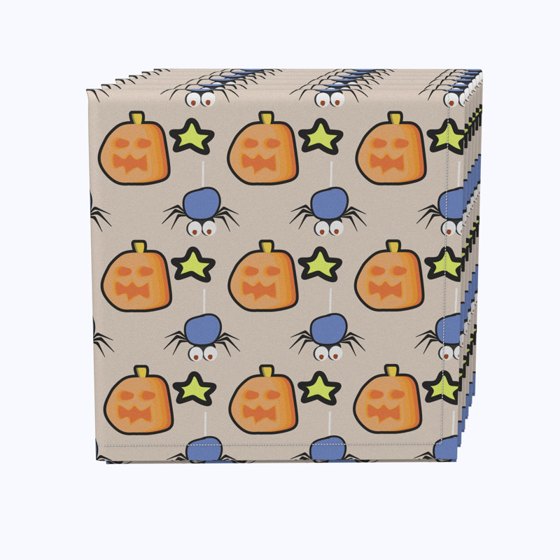 Polyester Floral Square Napkin, Pacman Halloween