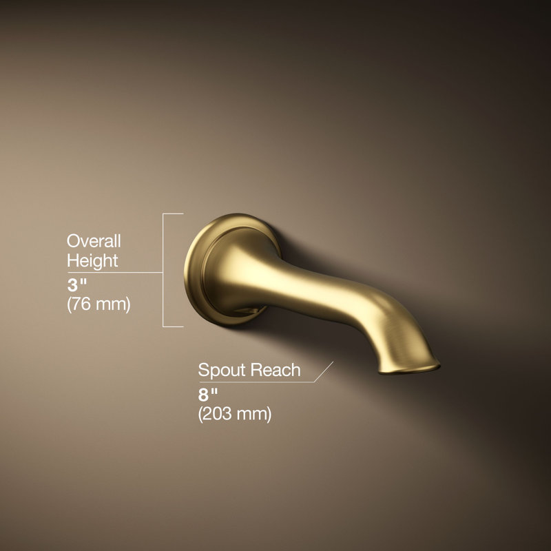 Artifacts® Wall-Mount Bath Spout with Flare Design, Vibrant Brushed Moderne Brass