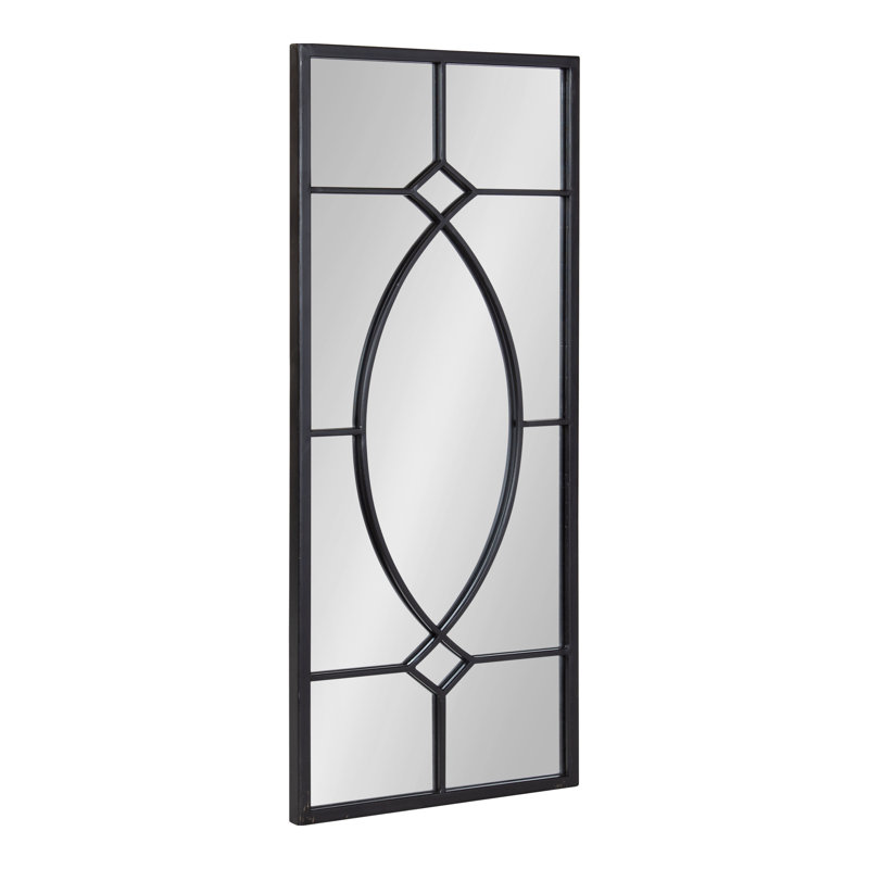 "Bakersfield Metal Framed Mirror 13x30, Black
