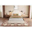 Lit simple tapissier blanc Boucle, tête de lit ronde incurvée pour l'élégance de la chambre à coucher, cadre de lit sans sommier requis avec tête, confort et style épais de 3,8 pouces, assemblage rapide-684054544