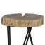 Table de bout / d'appoint 12 po en bois d'acacia, tabouret de salon, pieds en épingle à cheveux en fer, décoration intérieure
