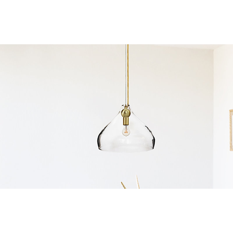 Earth 1 - Light Pendant, Clear, Brass Braided