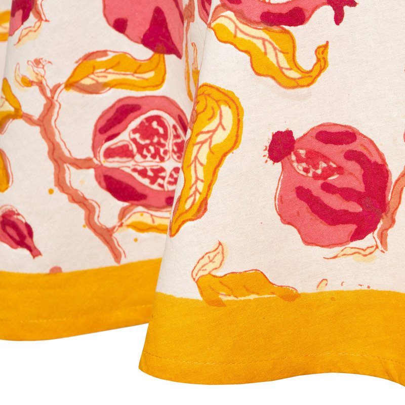 Pomegranate Handmade Floral Tablecloth, 70" x 70"