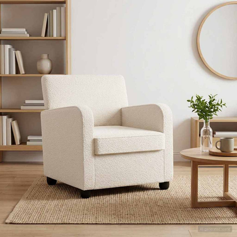 Upholstered Armchair, Cream