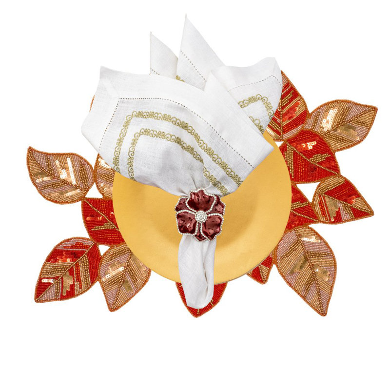 Gold Red Leaves Placemat