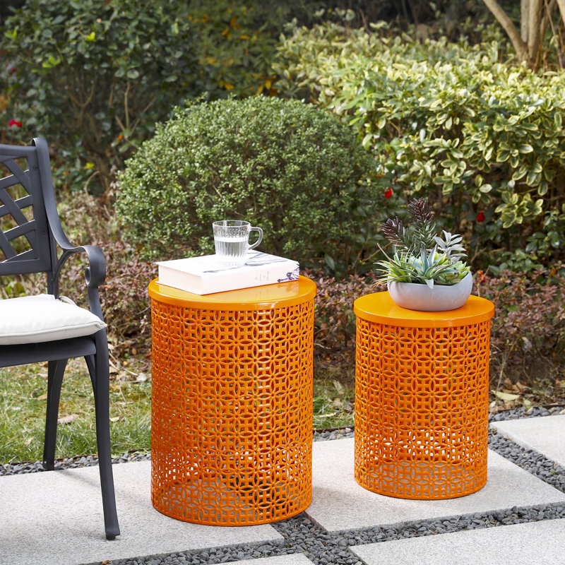 Tabouret de jardin Deasia, Orangé