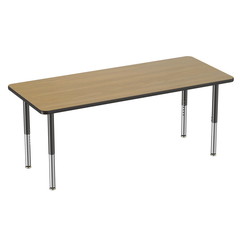 Table rectangulaire d'activité rectangulaire avec pieds réglables, Super, Chêne Pasadena / noir, 30" x 72"