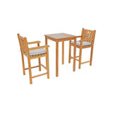 Outdoor 3 - Piece Teak Bistro Set with Cushions