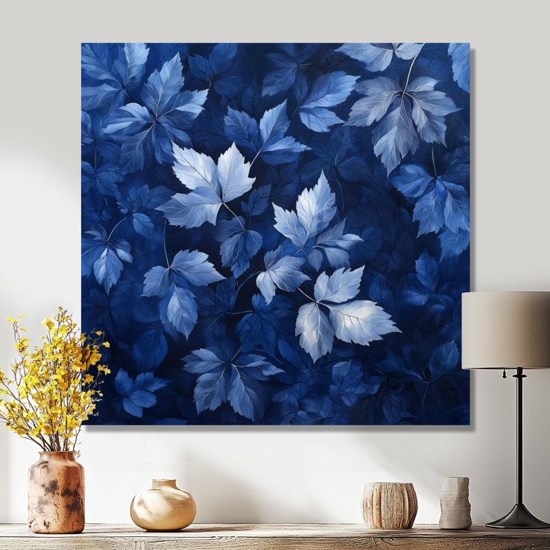 Feuilles de lune au clair de lune I - reproduction d'art traditionnelle en métal, art mural feuilles en métal