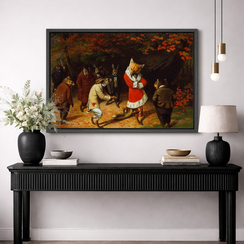 «Whimsical Anthropomorphic Animal Scene», impression sur toile encadrée, impression sur toile, H 16 po x l 24 po